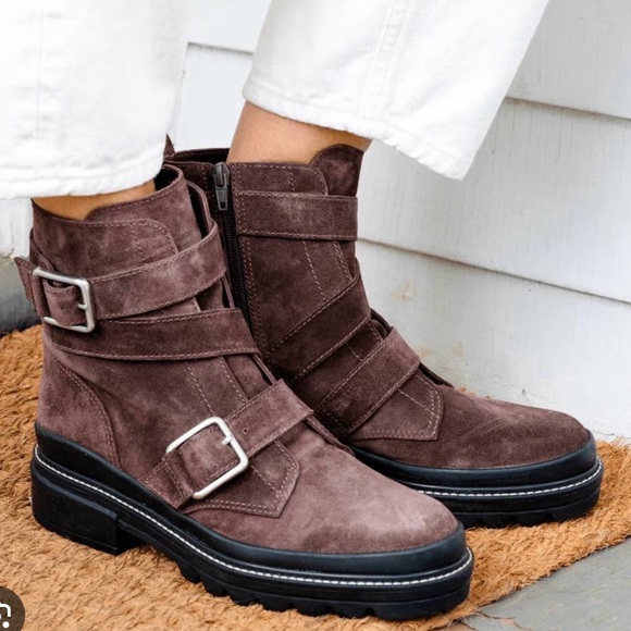 Bernardo Brown Ankle Boots with Buckle Detail